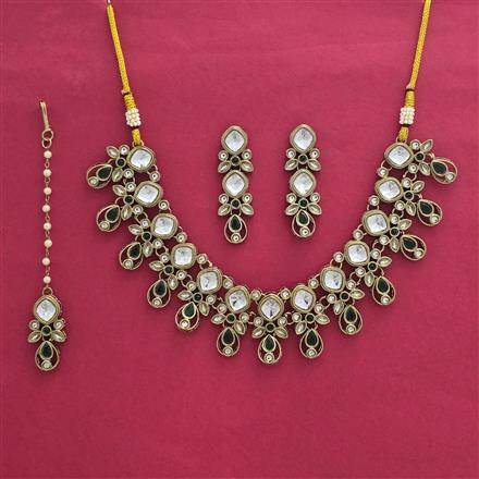 Indo Western Classic Necklace Set With Mehndi Plating