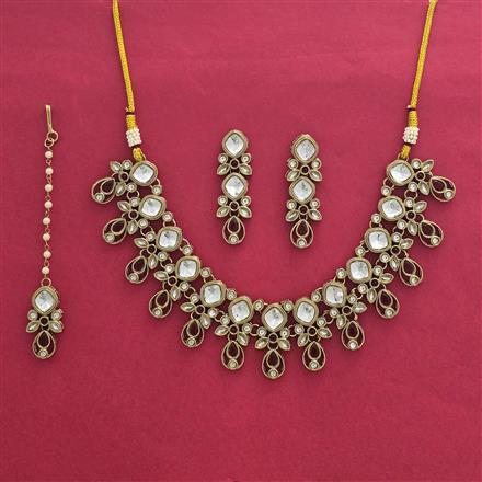 Indo Western Classic Necklace Set With Mehndi Plating
