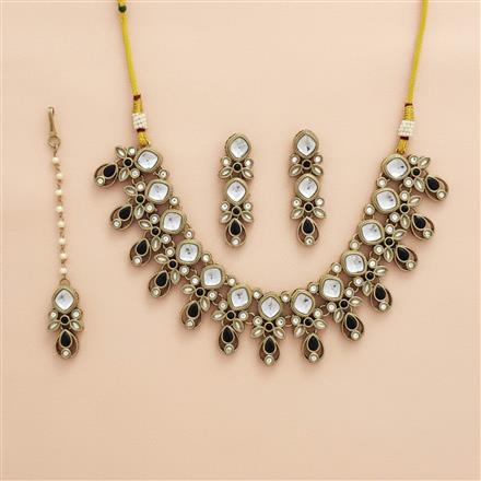 Indo Western Classic Necklace Set With Mehndi Plating