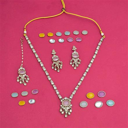 Indo Western Classic Necklace Set With Mehndi Plating