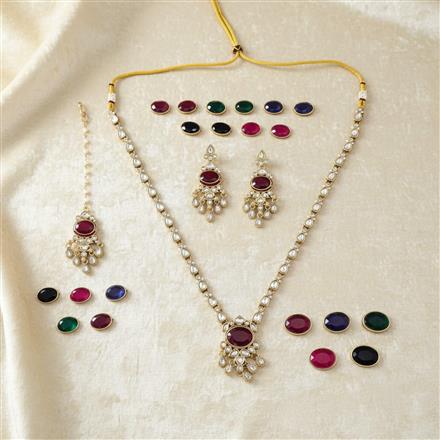 Indo Western Classic Necklace Set With Mehndi Plating