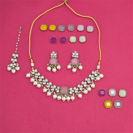Indo Western Classic Necklace Set With Mehndi Plating