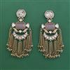 Indo Western Long Earring With Mehndi Plating