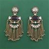 Indo Western Long Earring With Mehndi Plating