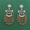 Indo Western Long Earring With Mehndi Plating