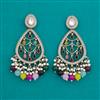 Indo Western Long Earring with Mehndi Plating