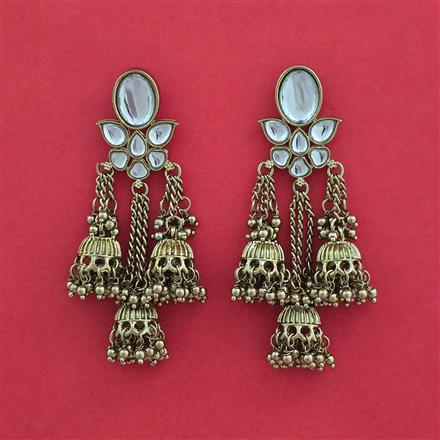 Indo Western Jhumki with Mehndi Plating
