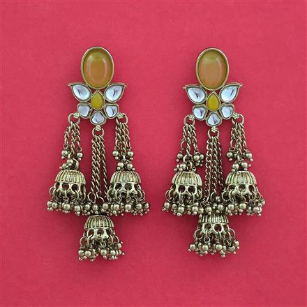 Indo Western Jhumki with Mehndi Plating