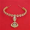 Indo Western Moti Hair Band With Gold Plating