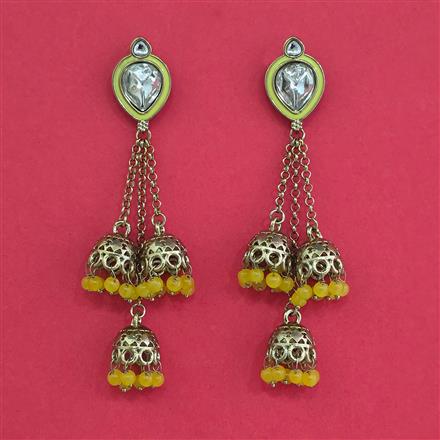 Indo Western Jhumki With Mehndi Plating