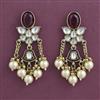 Indo Western Pearl Earring with Mehndi Plating