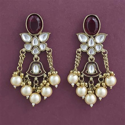 Indo Western Pearl Earring with Mehndi Plating