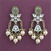 Indo Western Pearl Earring with Mehndi Plating
