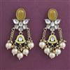 Indo Western Pearl Earring with Mehndi Plating