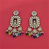 Indo Western Moti Earring With Mehndi Plating