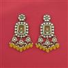 Indo Western Moti Earring With Mehndi Plating