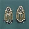 Indo Western Moti Earring With Mehndi Plating