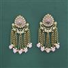 Indo Western Moti Earring With Mehndi Plating