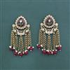 Indo Western Moti Earring With Mehndi Plating