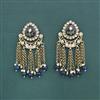 Indo Western Moti Earring With Mehndi Plating