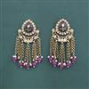 Indo Western Moti Earring With Mehndi Plating