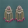 Indo Western Moti Earring With Mehndi Plating