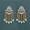 Indo Western Moti Earring With Mehndi Plating