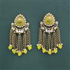 Indo Western Moti Earring With Mehndi Plating