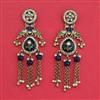 Indo Western Long Earring With Mehndi Plating