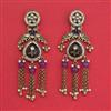 Indo Western Long Earring With Mehndi Plating