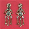 Indo Western Long Earring With Mehndi Plating