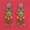 Indo Western Long Earring With Mehndi Plating