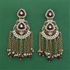 Indo Western Long Earring With Mehndi Plating