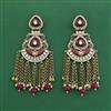 Indo Western Long Earring With Mehndi Plating