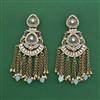 Indo Western Long Earring With Mehndi Plating