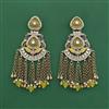 Indo Western Long Earring With Mehndi Plating