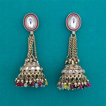 Indo Western Jhumki with Mehndi Plating
