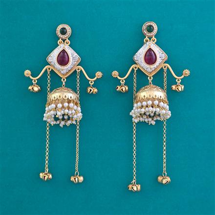 Indo Western Jhumki With Matte Gold Plating