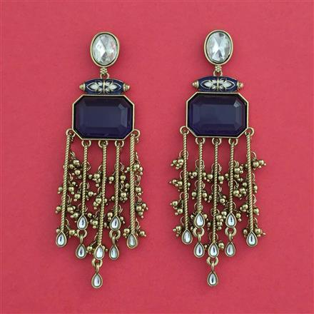 Indo Western Classic Earring With Mehndi Plating