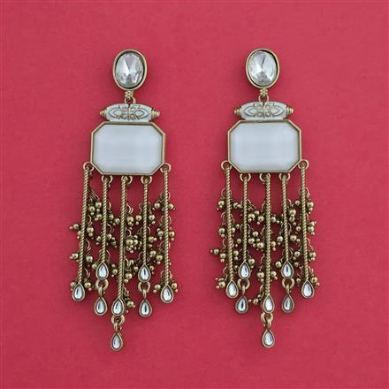 Indo Western Classic Earring With Mehndi Plating