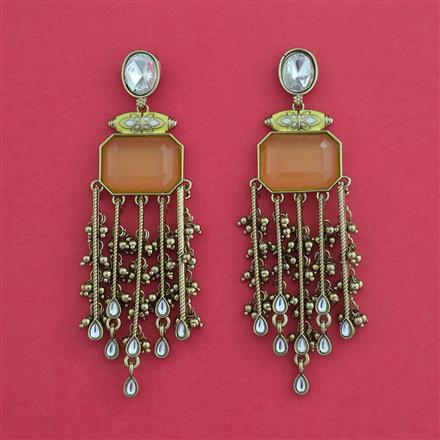 Indo Western Classic Earring With Mehndi Plating