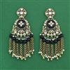 Indo Western Moti Earring With Mehndi Plating