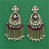 Indo Western Moti Earring With Mehndi Plating