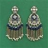 Indo Western Moti Earring With Mehndi Plating