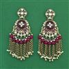 Indo Western Moti Earring With Mehndi Plating