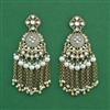 Indo Western Moti Earring With Mehndi Plating