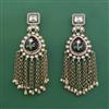 Indo Western Moti Earring With Mehndi Plating