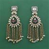 Indo Western Moti Earring With Mehndi Plating