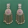 Indo Western Moti Earring With Mehndi Plating