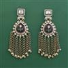 Indo Western Moti Earring With Mehndi Plating